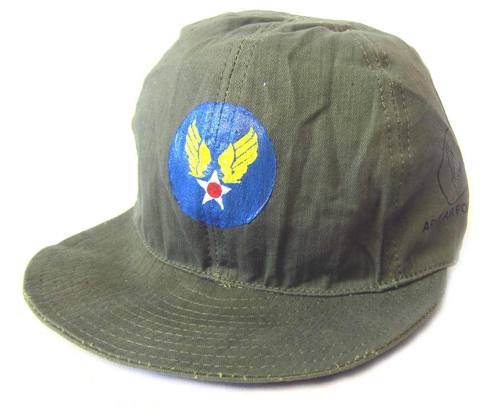 WW2 US ARMY AIR FORCE A3 HBT MACHNIC CAP - MATIN, VINTAGE